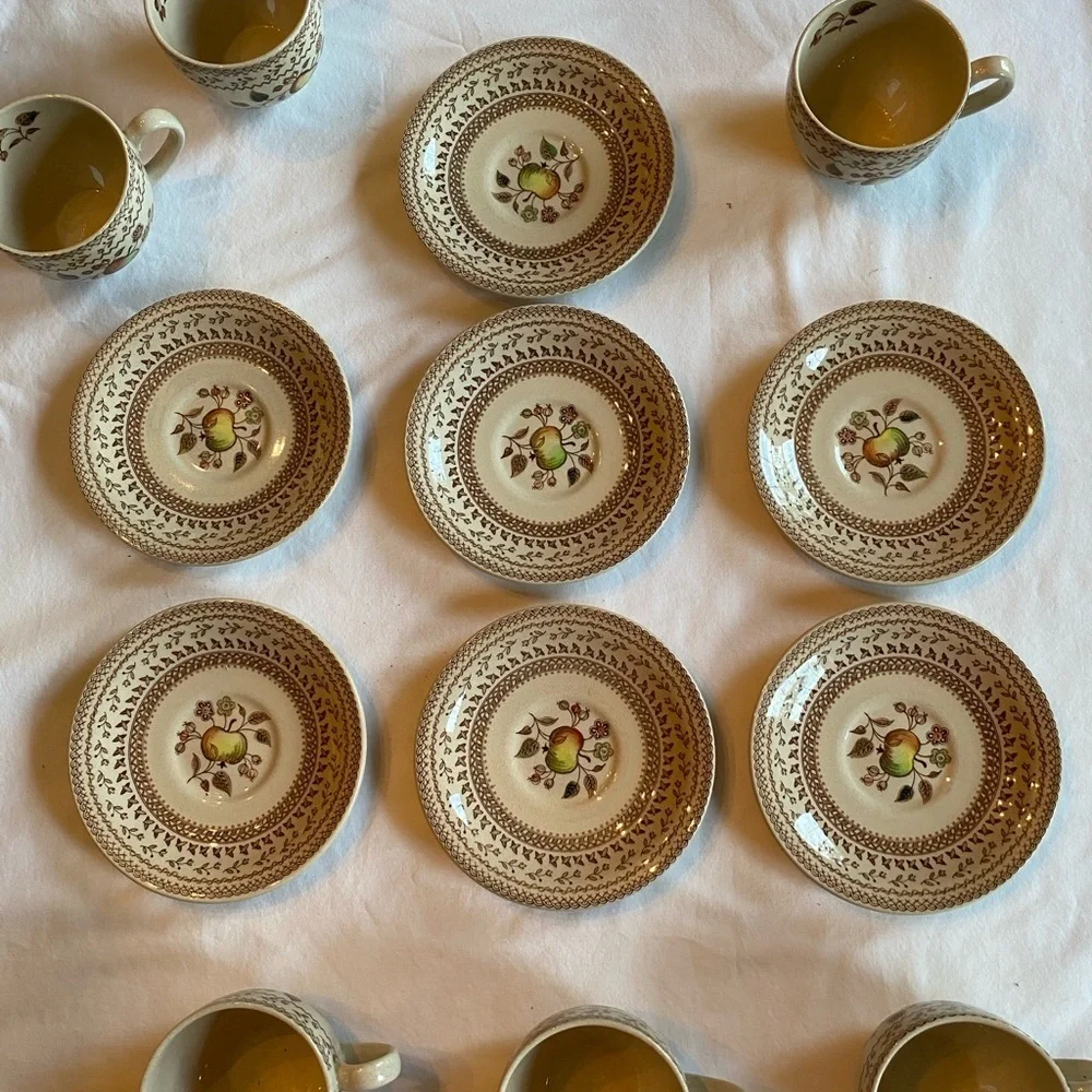 Johnson Brothers Fruit Sampler Cup and Saucer Set of 7